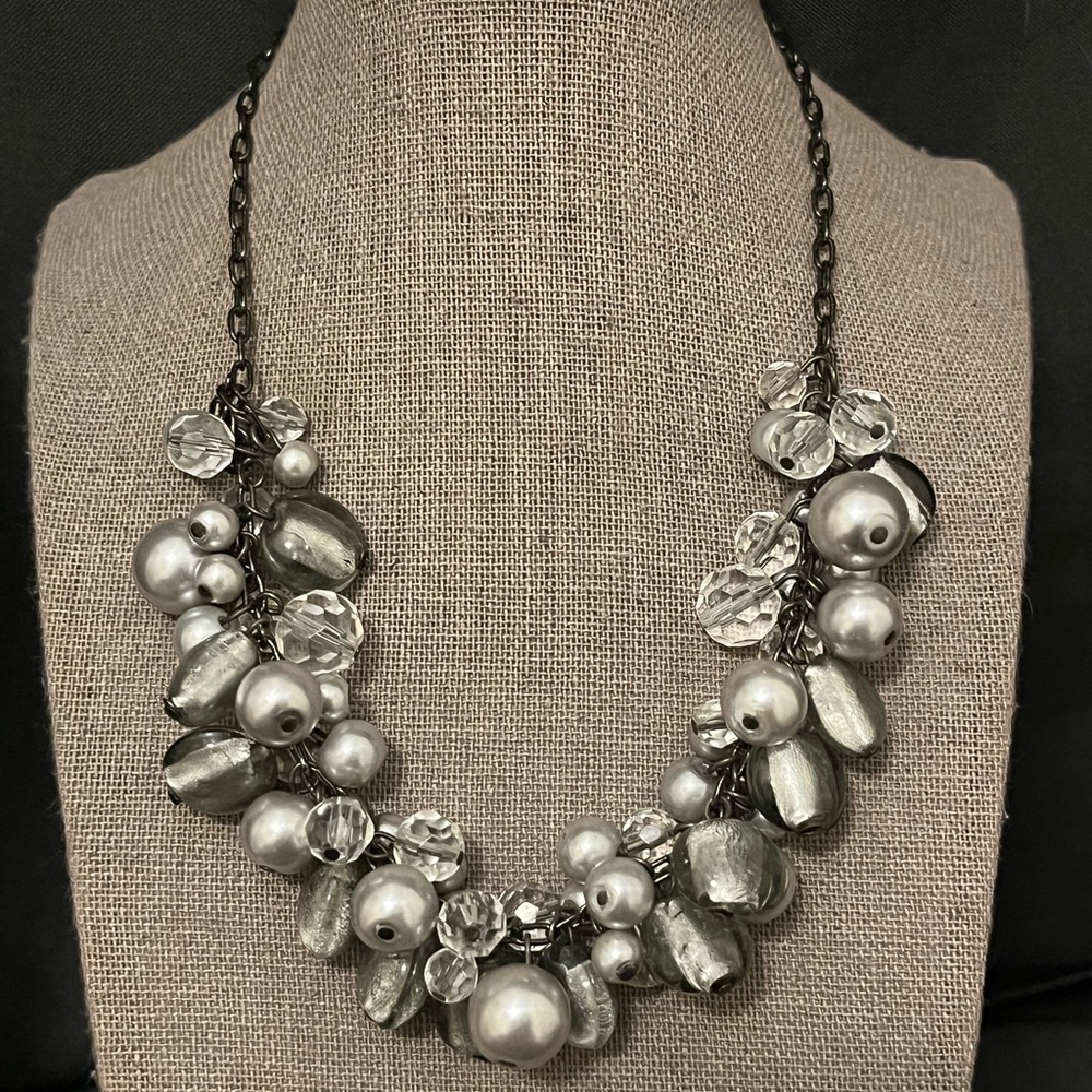 White House/Black Market Silver Beaded Necklace